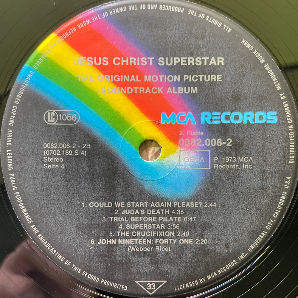 Jesus Christ Superstar - The Original Motion Picture Sound Track Album 2LP (Германия)