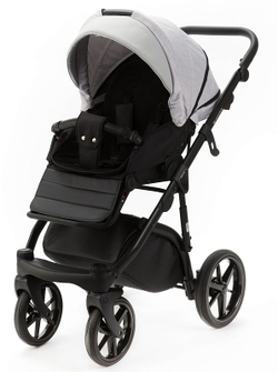 Детская коляска Adamex Nola 2 в 1 N-PS46 (СВ. СЕРЫЙ + СВ. СЕРАЯ КОЖА)