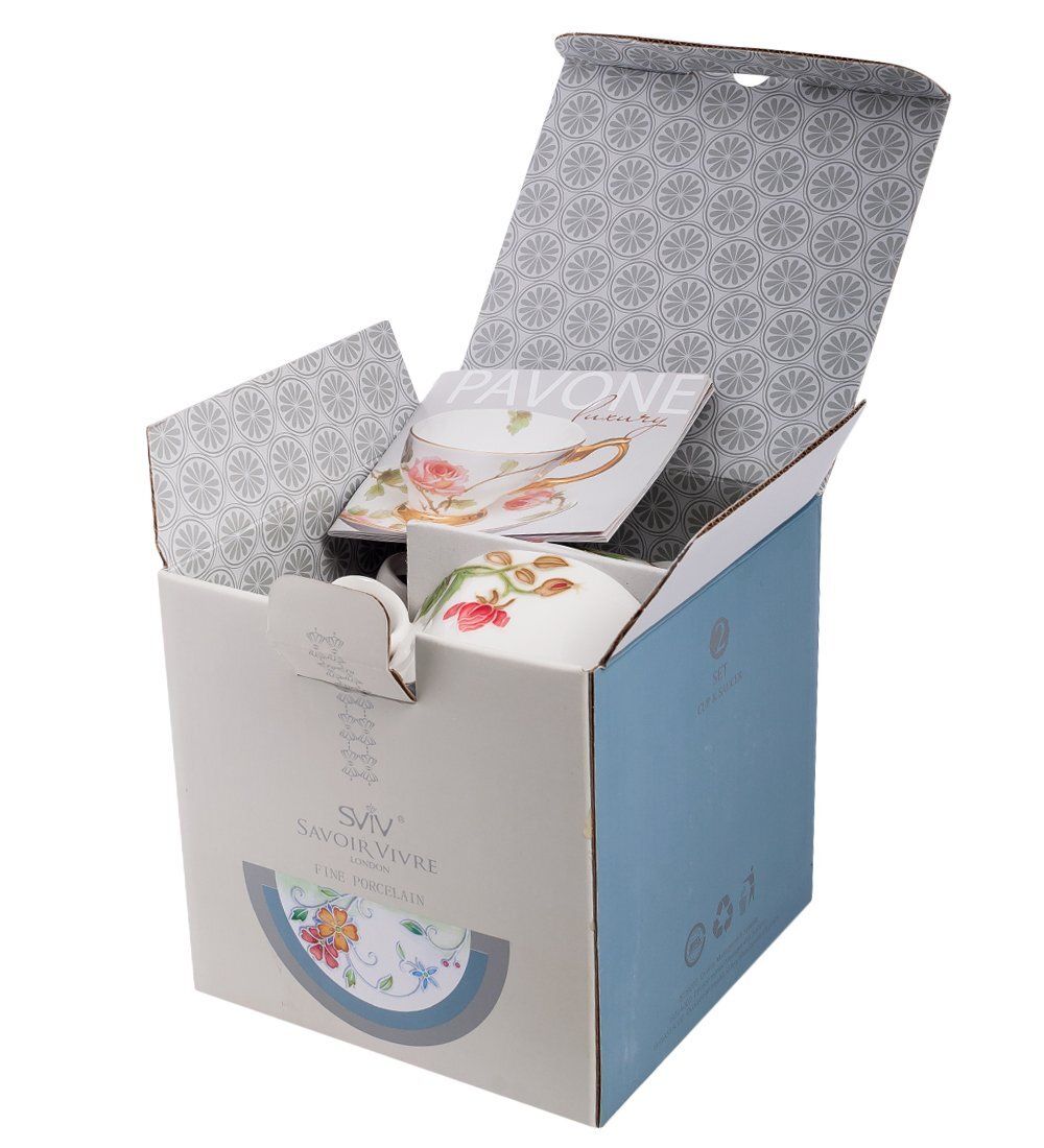 Pavone JS-08 Чайный набор на 2 перс. «Роза Рафаэлло»