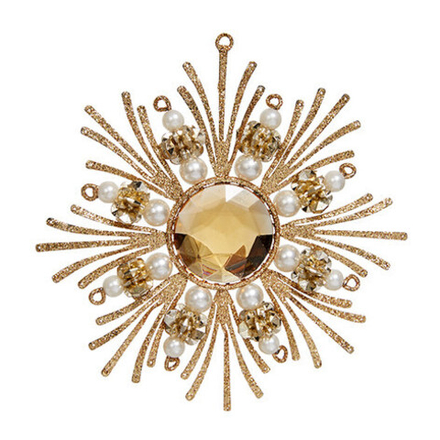 Снежинка золот. с жемч. 216024