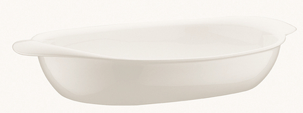 Блюдо для запекания и подачи 360*215 мм. овальное с ушками Белый, форма Оптива Bonna /1/24/102/ ЛЕТО