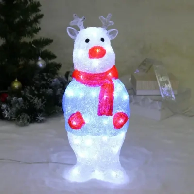 Фигура светодиодная «Олененок в кофточке» 17*13*41 см, 30 ламп LED, авторежим, 220V, Белый