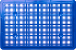 Ящик перфорированный 600×400×75, арт.: 423, объём 15, синий, код: 07729