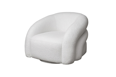 Кресло Garda Decor Монблан (Monblan) поворотное букле белое Hush000 93*90*70 см