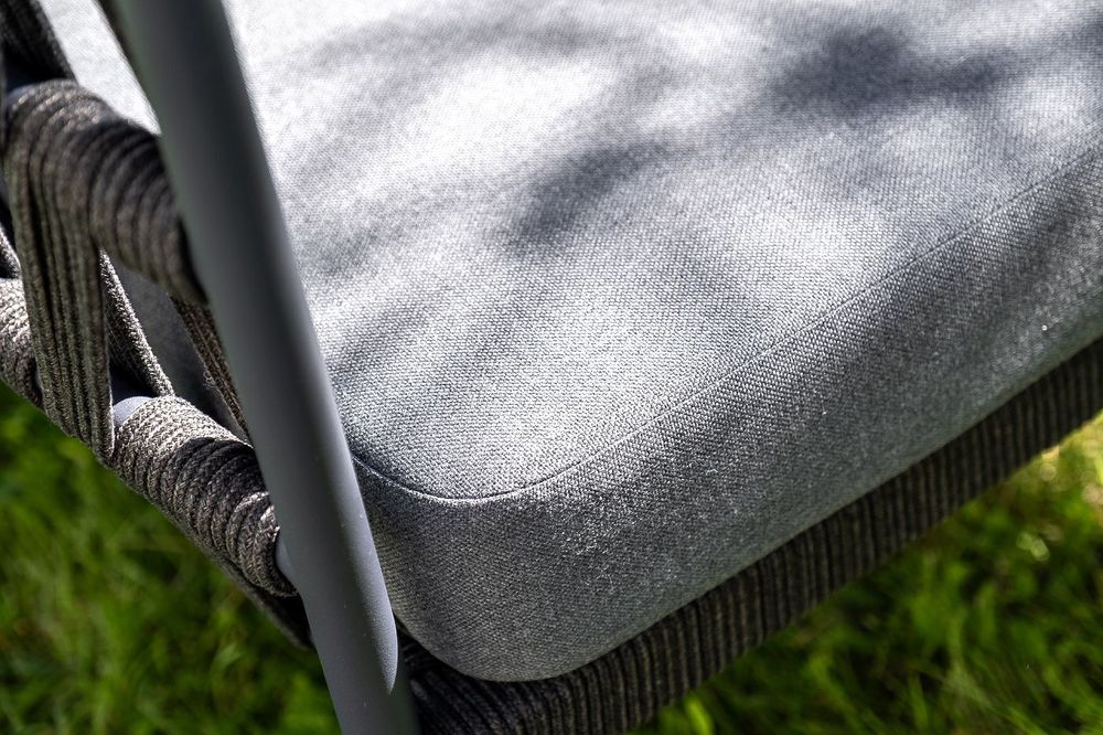 "Диего" лаунж-зона 4-местная плетеная из роупа (веревки), каркас алюминиевый темно-серый, роуп темно-серый