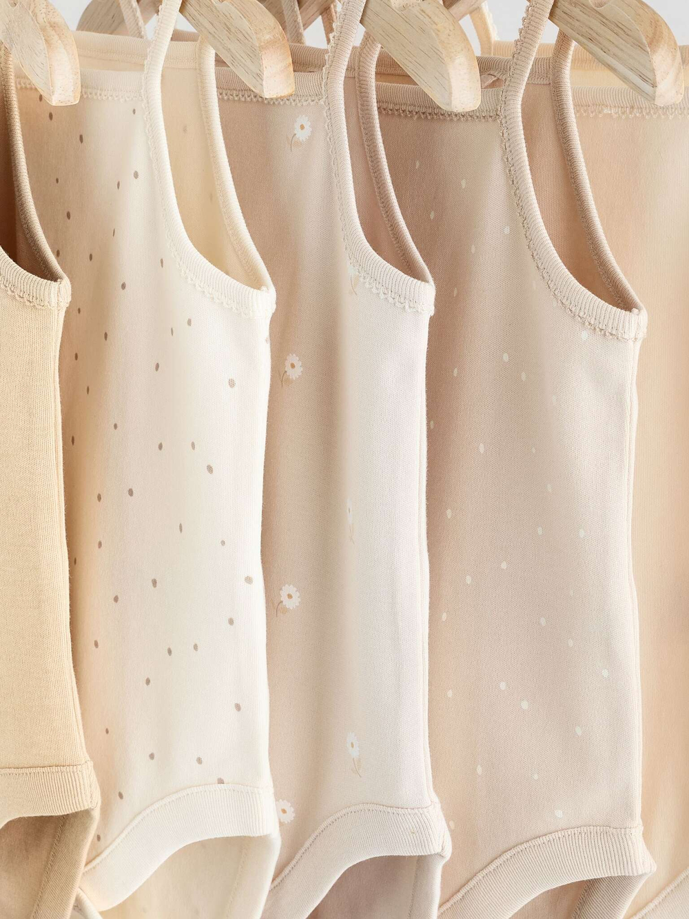 Боди без рукавов для малышей Next E58-045, 5 шт., Бежевый