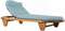 Шезлонг Spain, массив ироко, голубой матрас