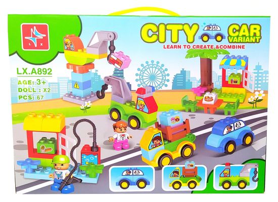 Конструктор Double CITY CAR " Город " , 67 дет.