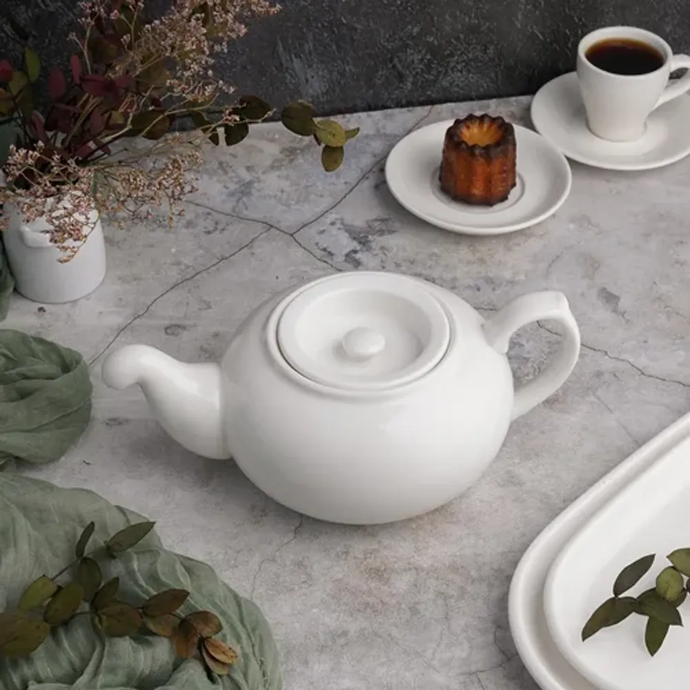 Чайник 850 мл d 15,5 см h9,5 см белый фарфор NEW P.L. Proff Cuisine [1]