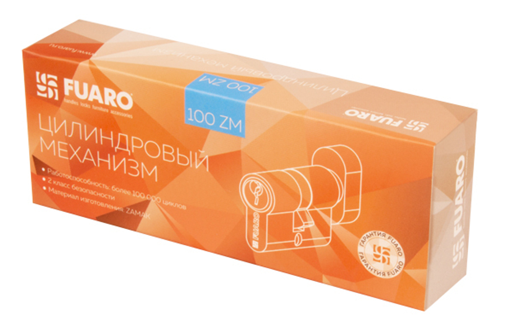 Цилиндровый механизм (100 ZM/80) 1000ZMKnob80(40+10+30) CP хром 5Key с вертушкой