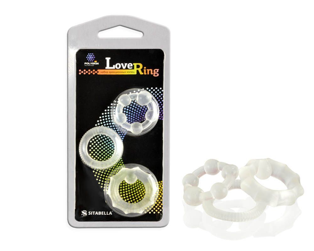 Набор из 3 прозрачных эластичных эрекционных колец (Цвет: прозрачный)