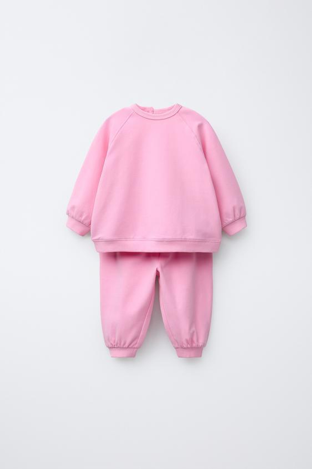 ZARA КОМПЛЕКТ ИЗ ТОЛСТОВКИ И БРЮК-ДЖОГГЕРОВ, МЯГКИЙ РОЗОВЫЙ