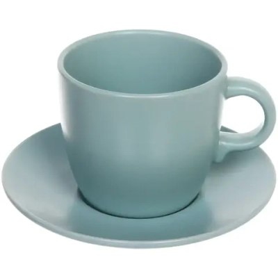 Чайная пара керамическая «Матовая глазурь» (кружка 200мл+ блюдце) нежная мята