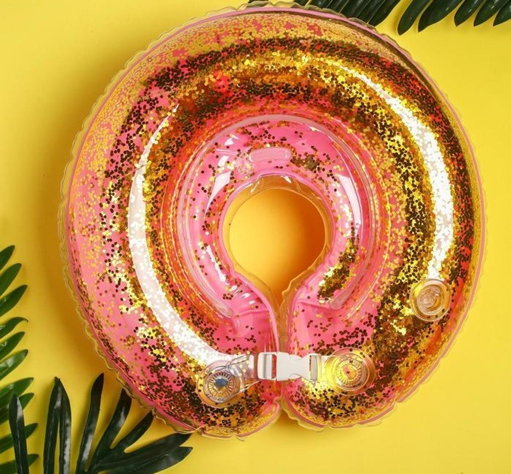 4531227 Круг детский на шею, для купания, «Купаться весело», от 1 мес, двухкамерный, с погремуш