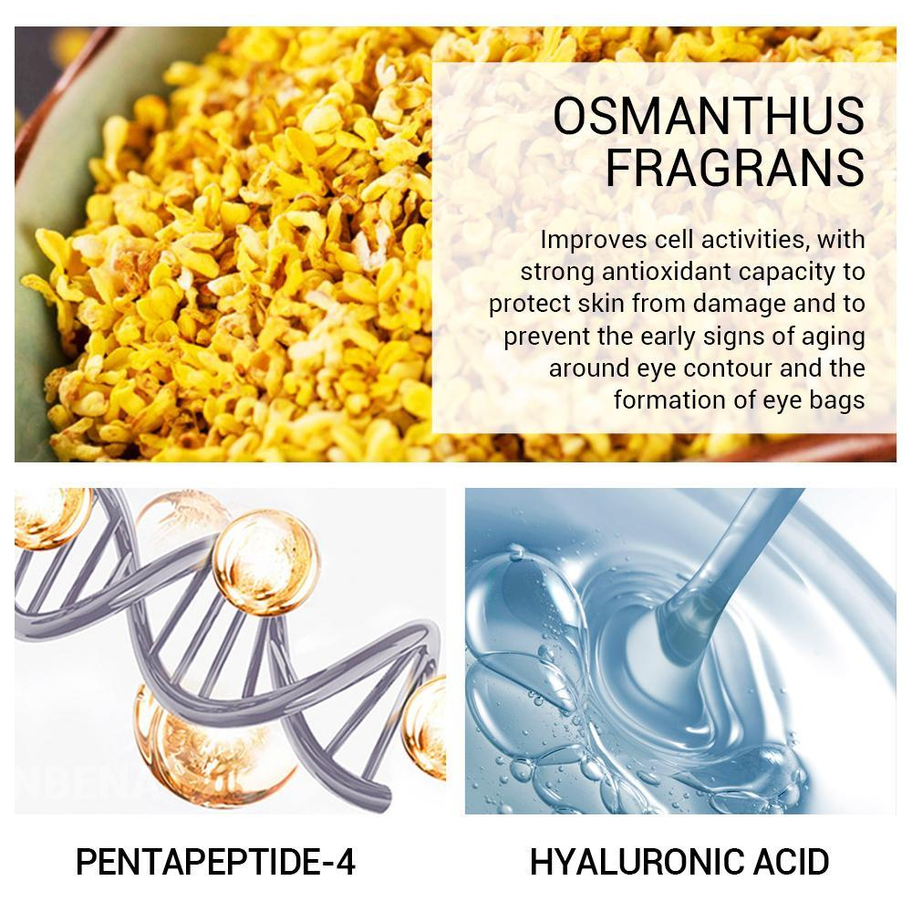Патчи Lanbena для глаз с золотым османтусом от морщин и темных кругов Gold Osmanthus Fragrance Eye Mask, 50 шт, 90 гр