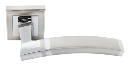 Дверные ручки Rucetti RAP 13-S SN/CP Цвет - Белый никель/хром