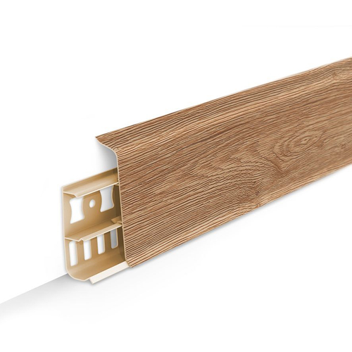 Плинтус пластиковый с кабель-каналом 70 Д Дуб Янтарный