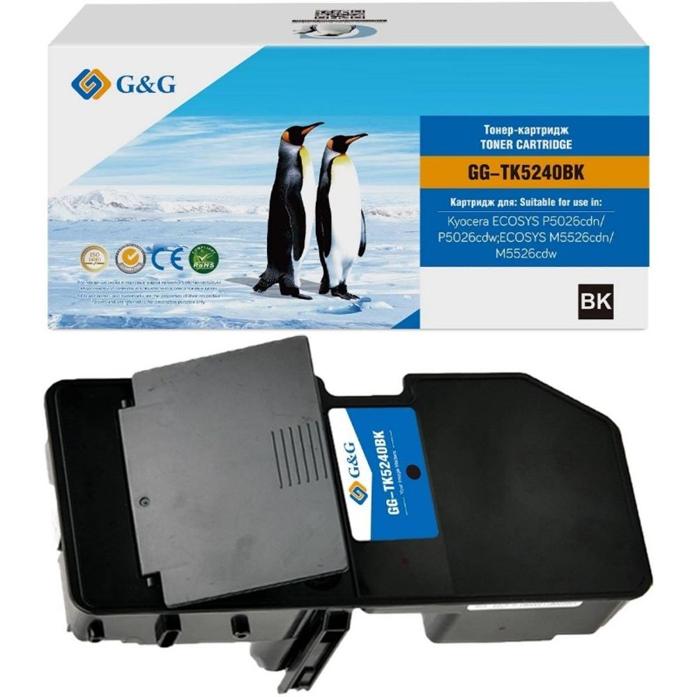 Тонер-картридж G&amp;G, аналог Kyocera TK-5240BK для Ecosys M5526/P5026 черный (4k)