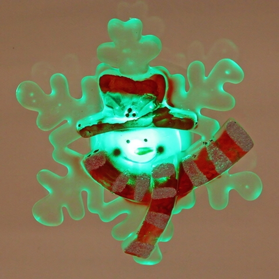 Фигурка с подсветкой «Снежинка со Снеговичком» 9,5*4 см (на присоске)