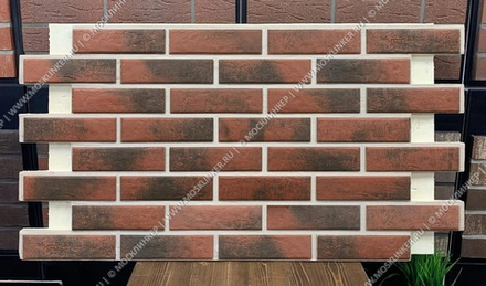 Клинкерная фасадная термопанель, плитка BestPoint Exclusive Red Wine, ППУ (пенополиуретан), 1028x616 толщина 65 мм