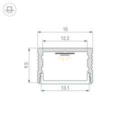 Профиль SL-SLIM15-H10-3000 ANOD (Arlight, Алюминий) 065310