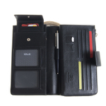 Мужской чёрный клатч портмоне из натуральной кожи GALIB 7M246