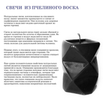 Воск пчелиный черный с полынью, фитиль в комплекте 1 метр, для изготовления свечей