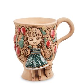 ZLC-147 Кашпо «Девочка в гранатовом саду с медвежонком»