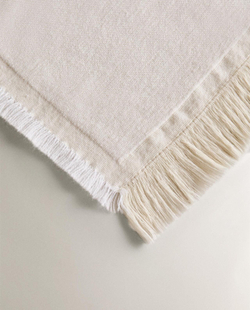 Zara Home - Декоративный плед с бахромой, экрю, 140x190 см