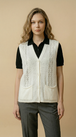 Жилет женский на пуговицах Т048-01 белый