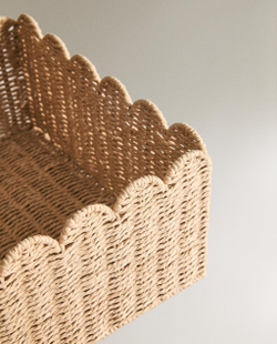 Zara Home Корзина из плетёной бумаги, цвет бежевый, 45 см