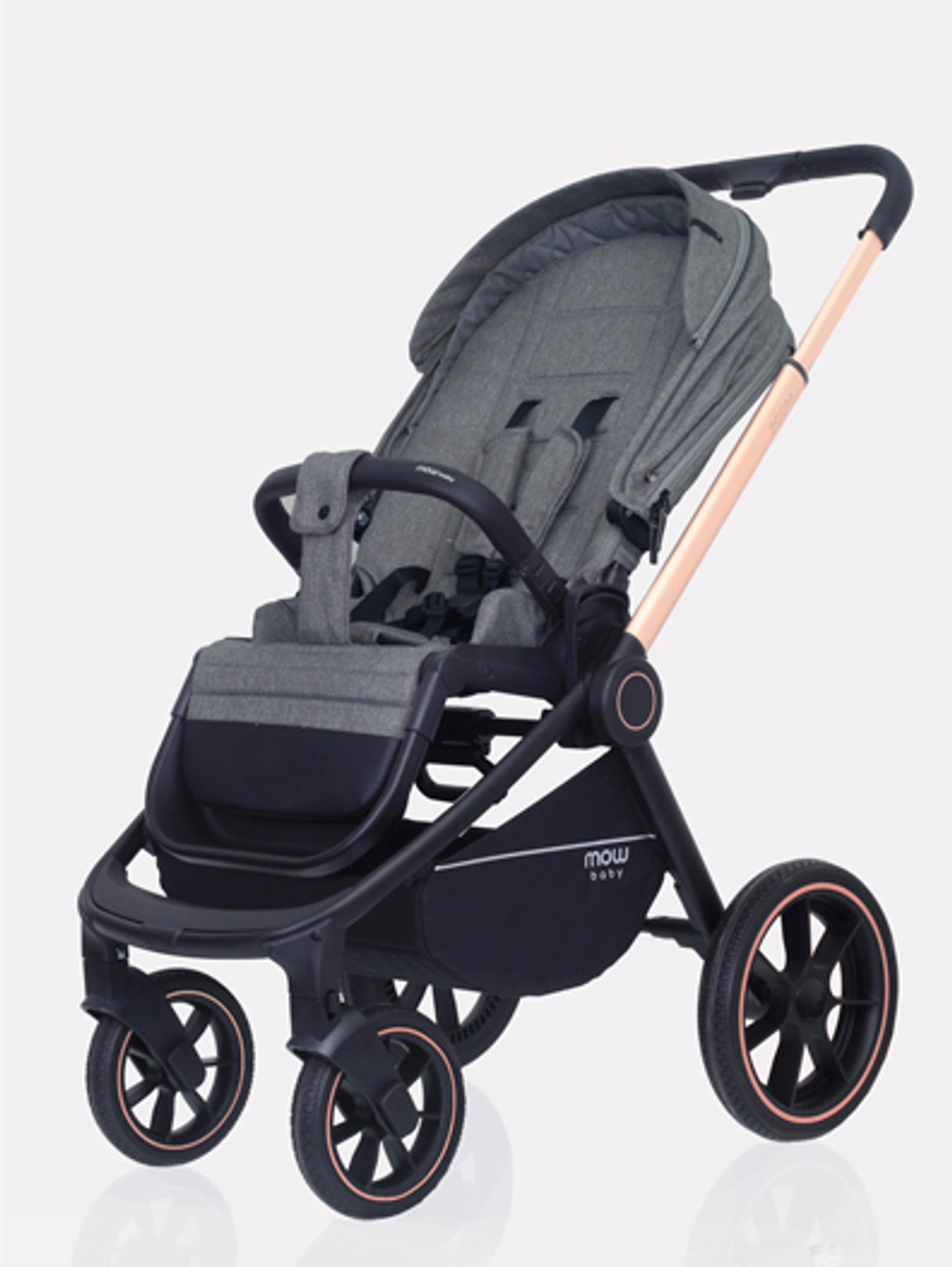 Коляска детская MOWBaby "ZOOM"PU (3в1) RA087 Silver Grey