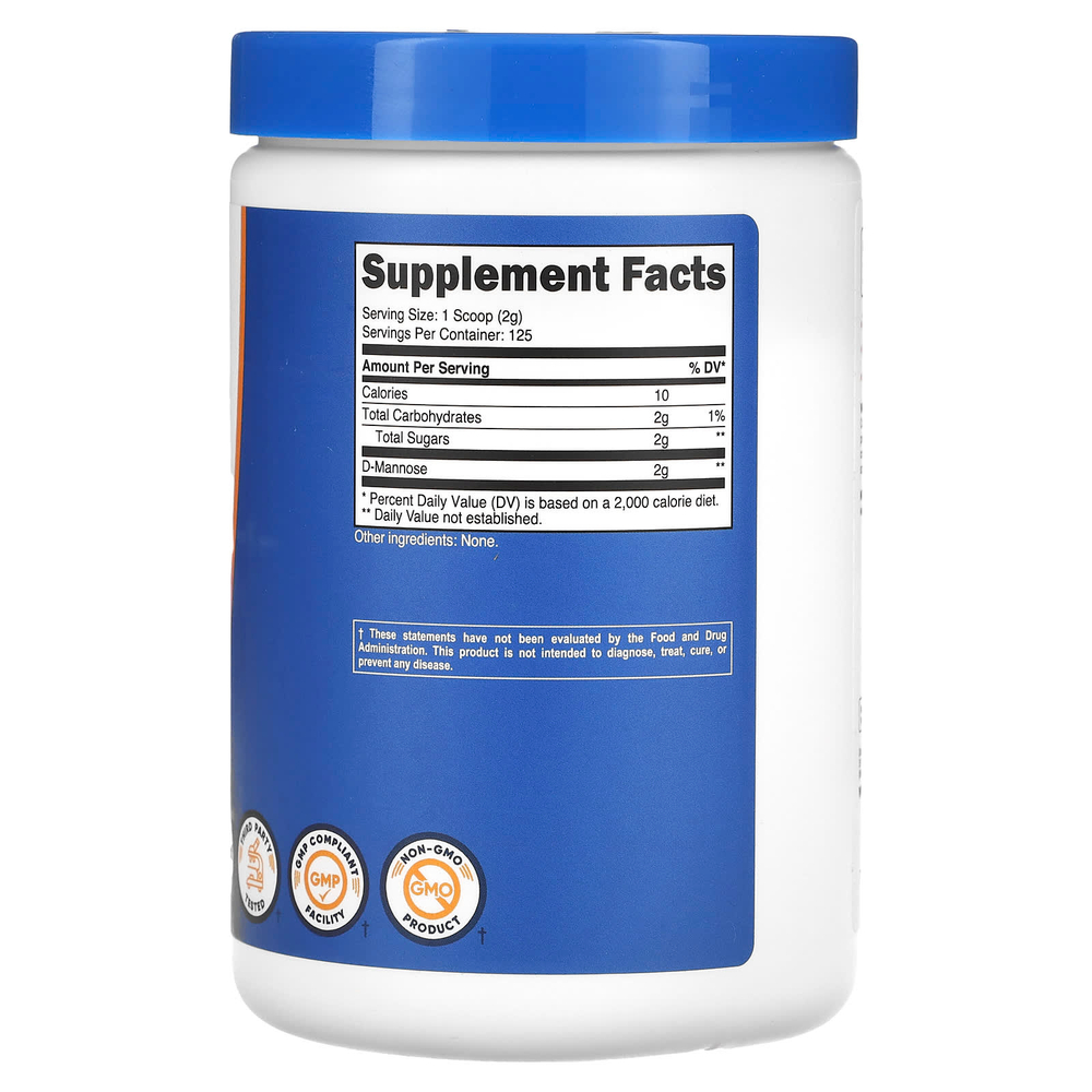 Nutricost, D-манноза, без добавок, 250 г (8,9 унции)