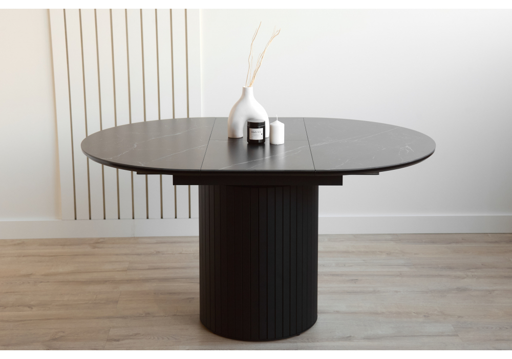 Керамический стол Woodville Лорен 100(140) shakespeare black, черный