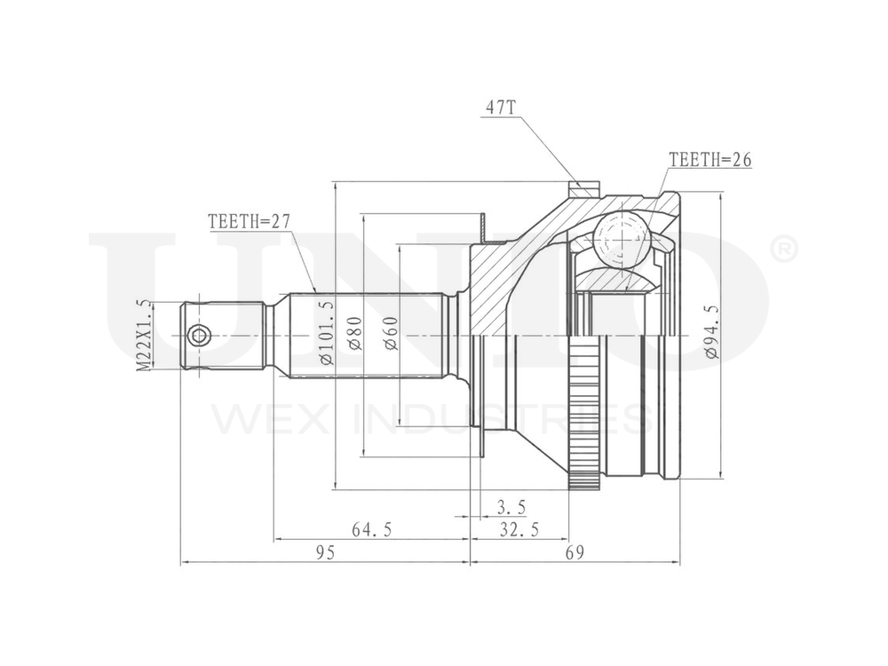 ШРУС внешний UNIO CVJ-20199