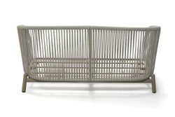 "Прато" диван двухместный из искусственного ротанга, цвет светло-серый, каркас под дерево (холодно-бежевый)