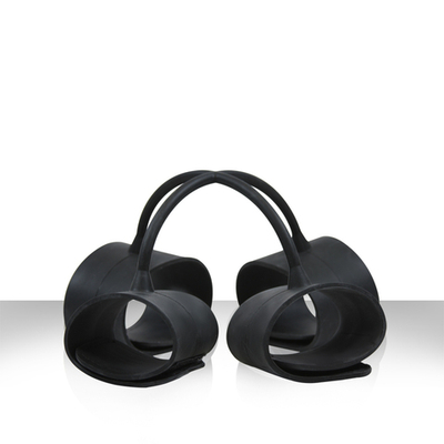 Набор чёрных наножников и наручников Silicone Submissions Hog Tie Cuffs (Цвет: черный)