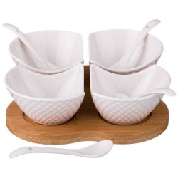 НАБОР СЕРВИРОВОЧНЫЙ НА ДЕРЕВ. ПОДСТАВКЕ LEFARD "ДИАМАНД" 9 ПР. (КОР=24НАБ.)