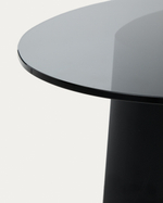 Приставной столик Olir из черной стали и закаленного стекла, 82 x 74 см