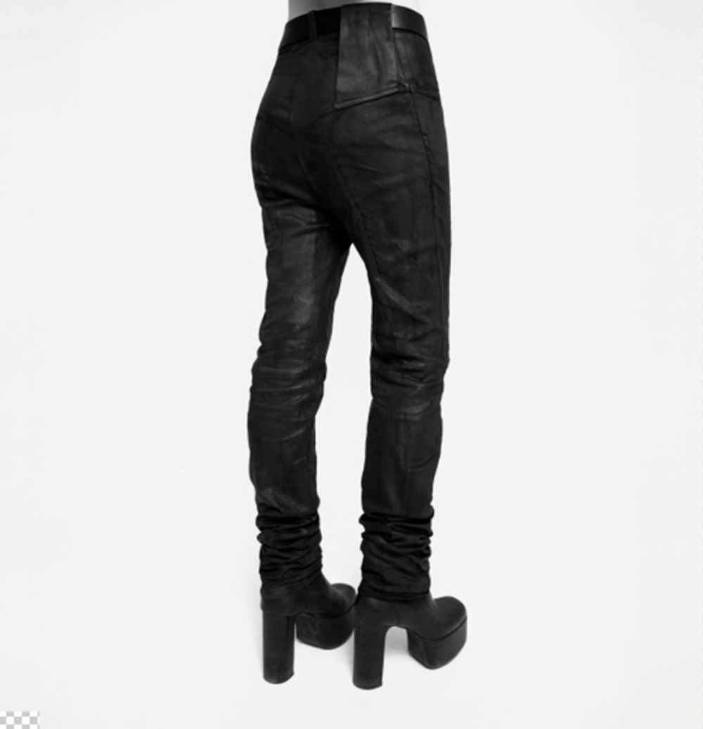 “Plastikman” Slim extra—lenght (hand-dyed) j-cut pants / Узкие брюки с покрасом