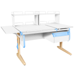 Растущая парта с навесной тумбой, задними и боковой полками Дэми СУТ 25-05-Б1Д2 (1500×880 мм)