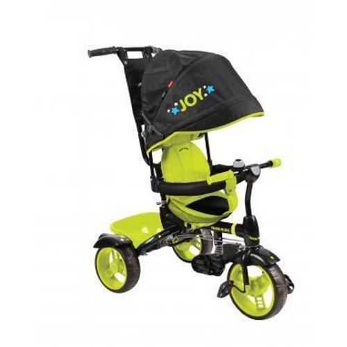 Велосипед детский 3-колесный, родит. ручка, козырек,  Nika ВД4/4 черный с лимонным