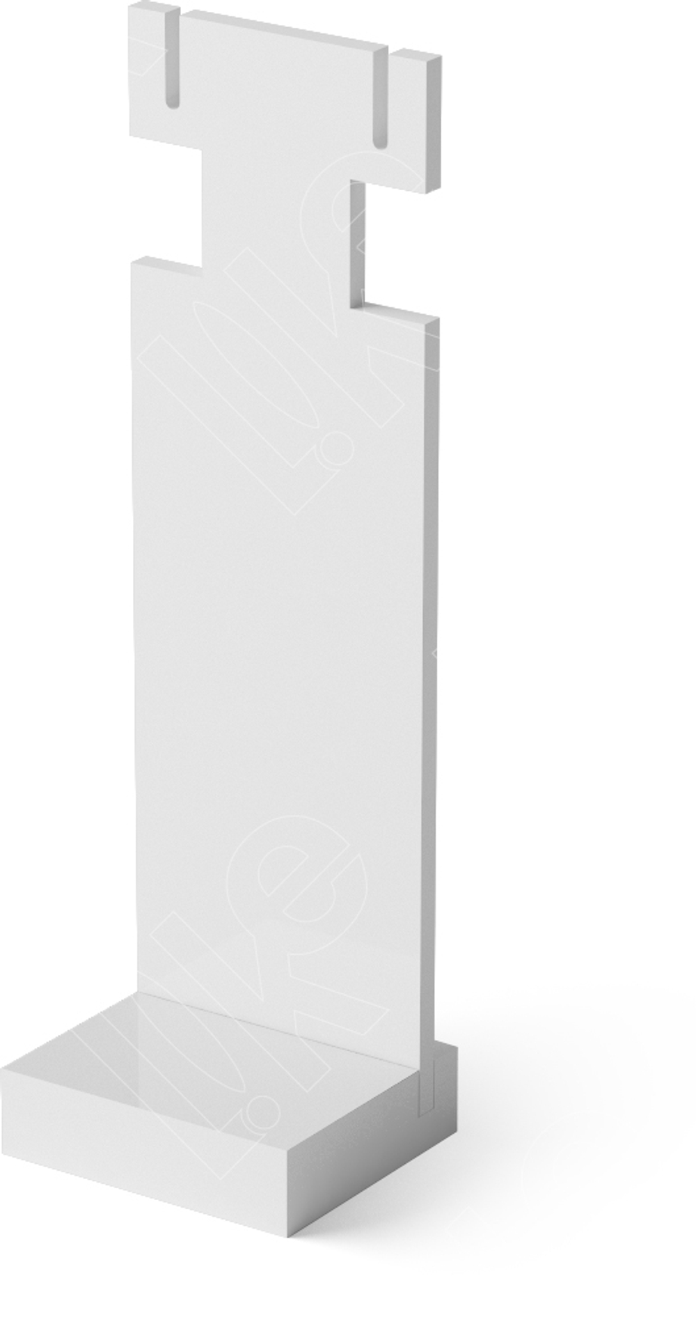 Подставка акриловая для серег/подвесок/2 прорези/2 выемки/ПЭТ карман/Н-130 мм.