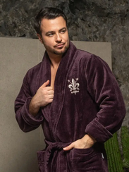 Халат мужской LOUIS без капюшона Баклажан "Polens"