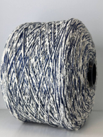 STRIPE - Azeta Filati; 65% хлопок, 35% п/а; 210м/100гр; цвет нити молочный, шнурок из синего люрекса; S715; МР