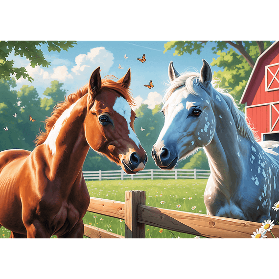 Pazl \ Puzzle \ Пазлы Puzzles - "200" - Horses in the clearing / TREFL