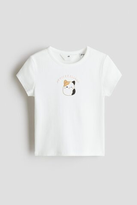 H&M Футболка с принтом, белый