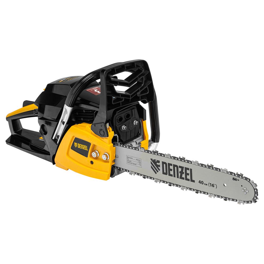 Пила цепная бензиновая DGS-4516, шина 40 см, 45 см3, 3 л.с, шаг 3/8, паз 1.3 мм, 57 звеньев Denzel, 95230