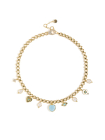 Колье "Amour blue grid" Gold