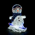 светящийся новогодний снеговик "Сноубордист"